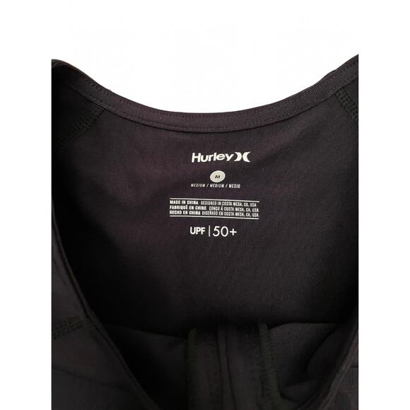 Hurley Rashguard Long Sleeve UPF Swim Top Black Size Medium New with Tags 0514E - Picture 8 of 8